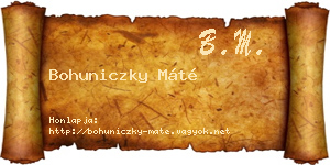 Bohuniczky Máté névjegykártya