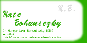 mate bohuniczky business card