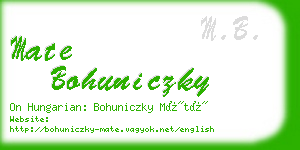 mate bohuniczky business card